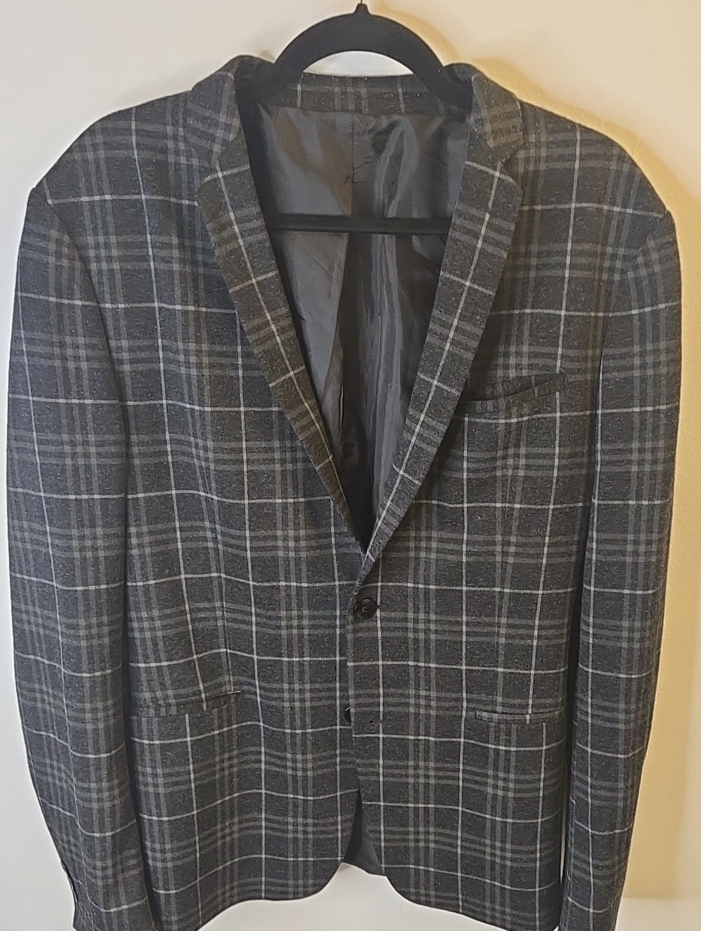 Zara Men's Gray Plaid Blazer - Classic Tailored Jacket
